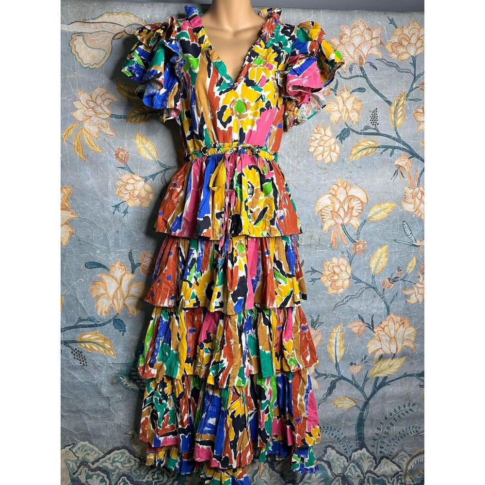 Anthropologie Love The Label Mix-Print Midi Dress - Picture 7 of 9